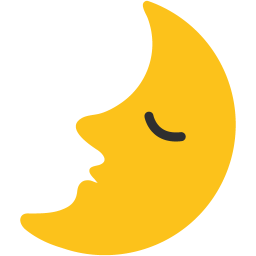 🌛 First Quarter Moon Face on Google Noto Color Emoji Android 7.0
