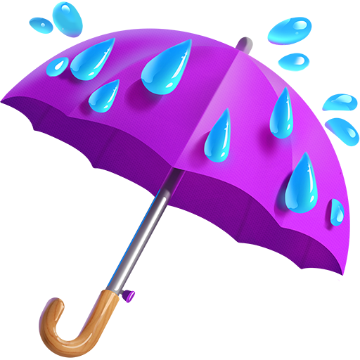 ☔ Umbrella with Rain Drops on Twitter Emoji Stickers 13.1