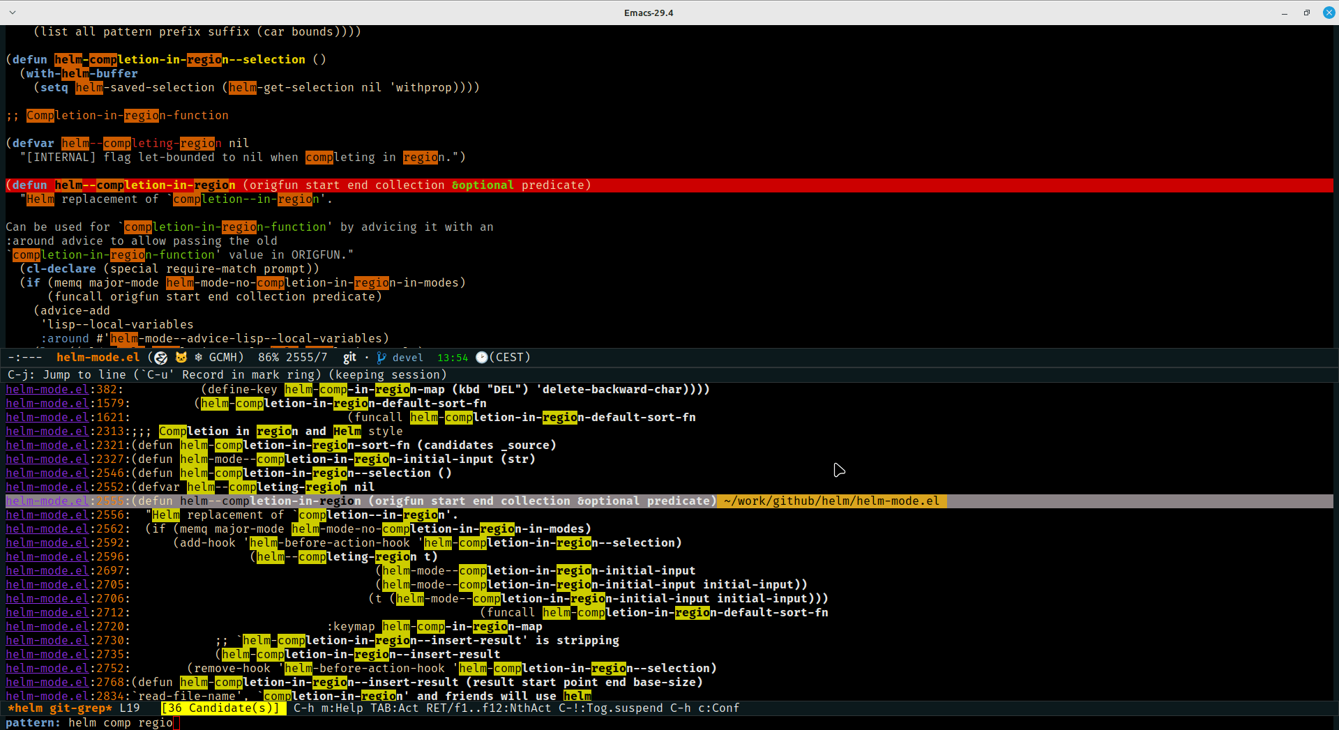 Helm Emacs incremental completion and selection narrowing framework