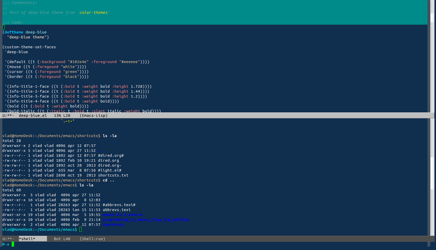 Deep Blue Theme Emacs Themes