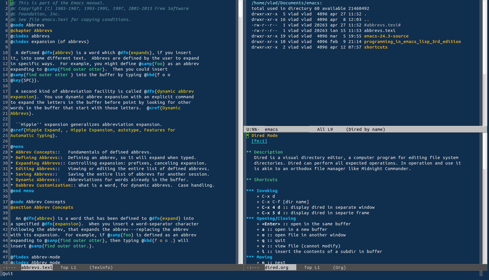 Deep Blue Theme Emacs Themes