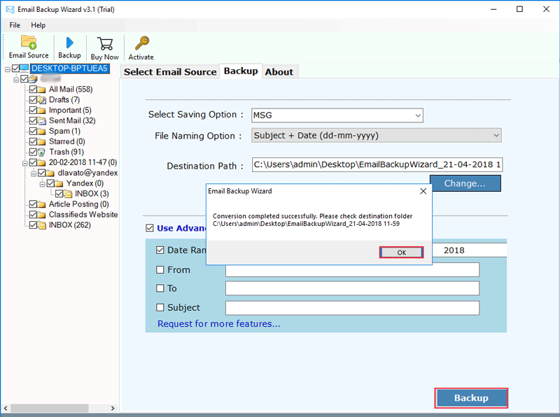Rackspace Email Backup Solution with Rackspace Migration Tool