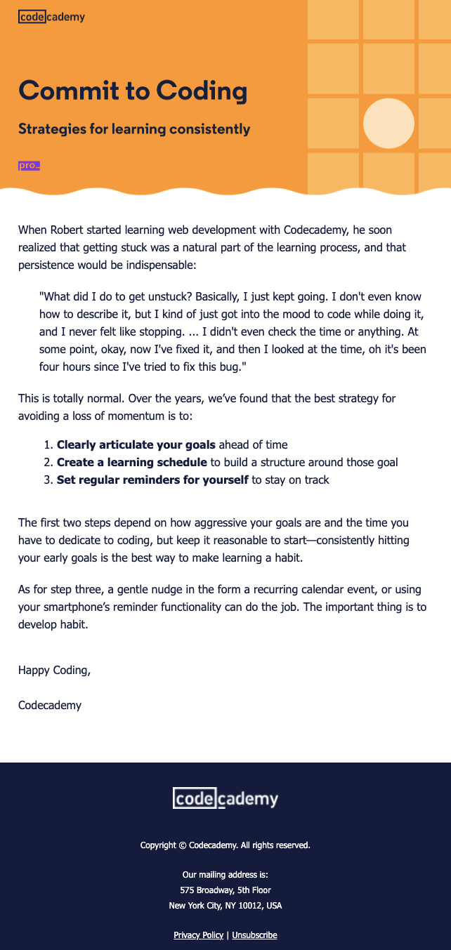 The Codecademy Email Marketing Teardown Email Mastery