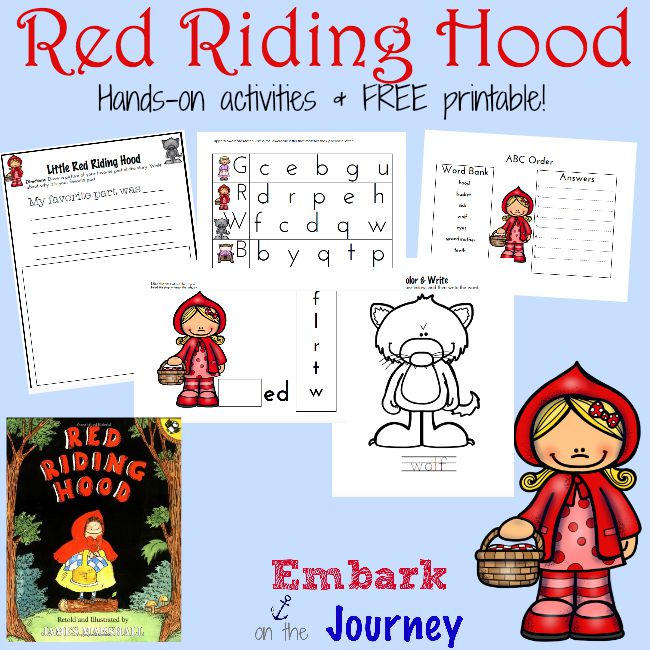 Red Riding Hood ReadAloud Activities and FREE Printable
