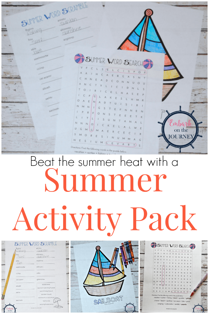 Printable Fun in the Sun Summer Activity Pack for Kids