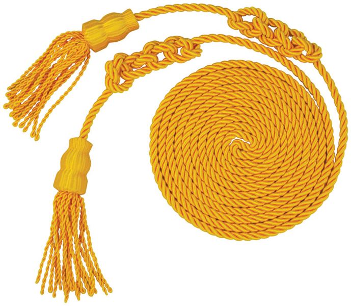 Item 4366, 6 Inch (in) Gold Cord and Tassel Set for 4 x 6 Feet (ft
