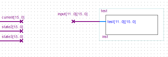 Quartus II connect bus to 2D arrayinput of block