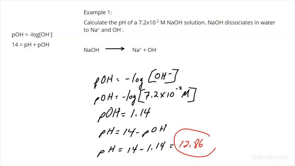 How to Calculate the pH of a Strong Base Solution Chemistry