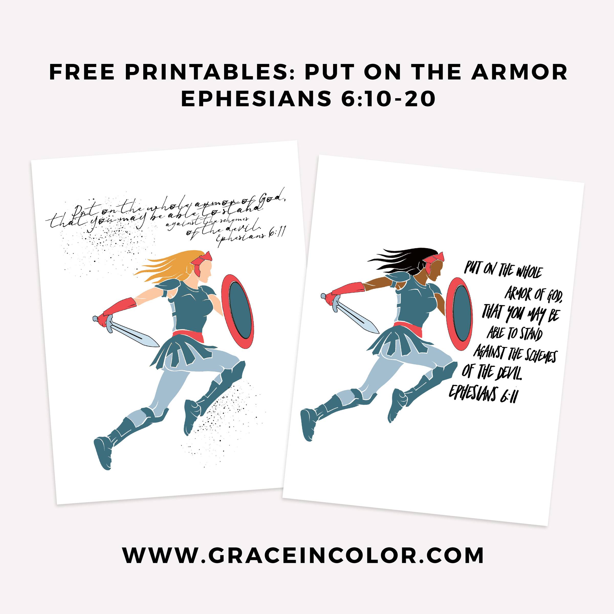 Free Printables Put on the Armor