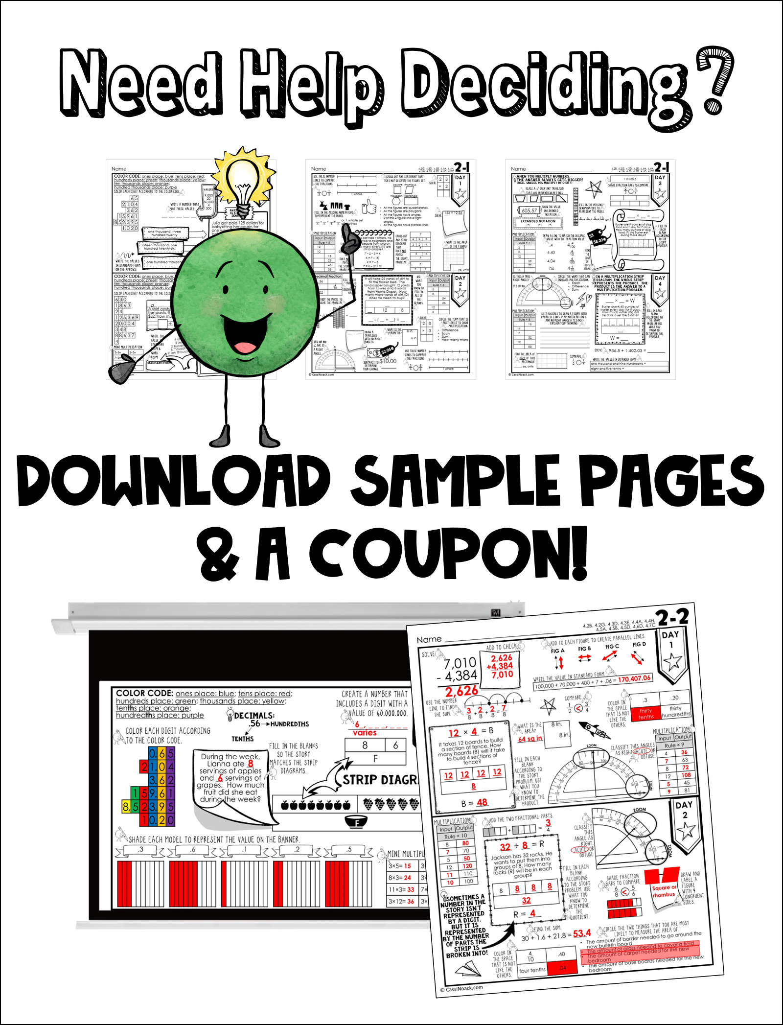 Doodle Math 4th grade math homework and warmups