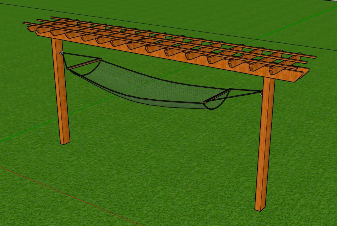 Hammock Stand with Pergola PDF Printable Woodworking Plans