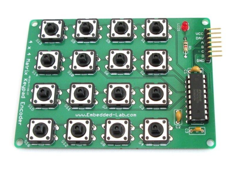 Encoded matrix keypad (16switch) from Embedded Lab on Tindie
