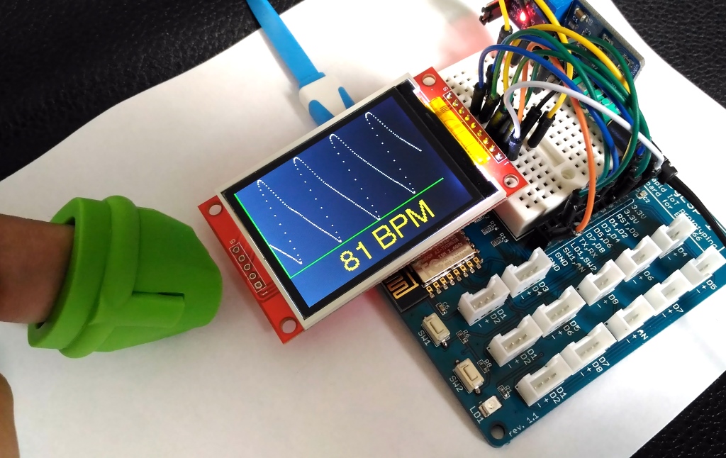 Heart rate monitoring over the using ESP8266 Embedded Lab