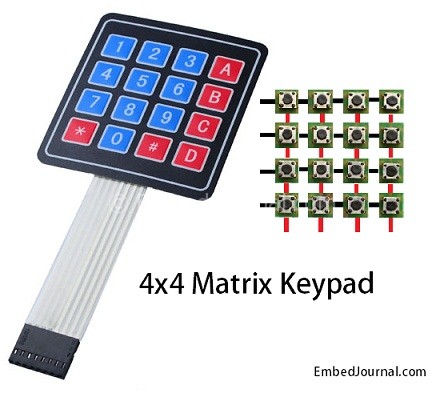 Interface 4x4 Matrix Keypad With Microcontroller - EmbedJournal