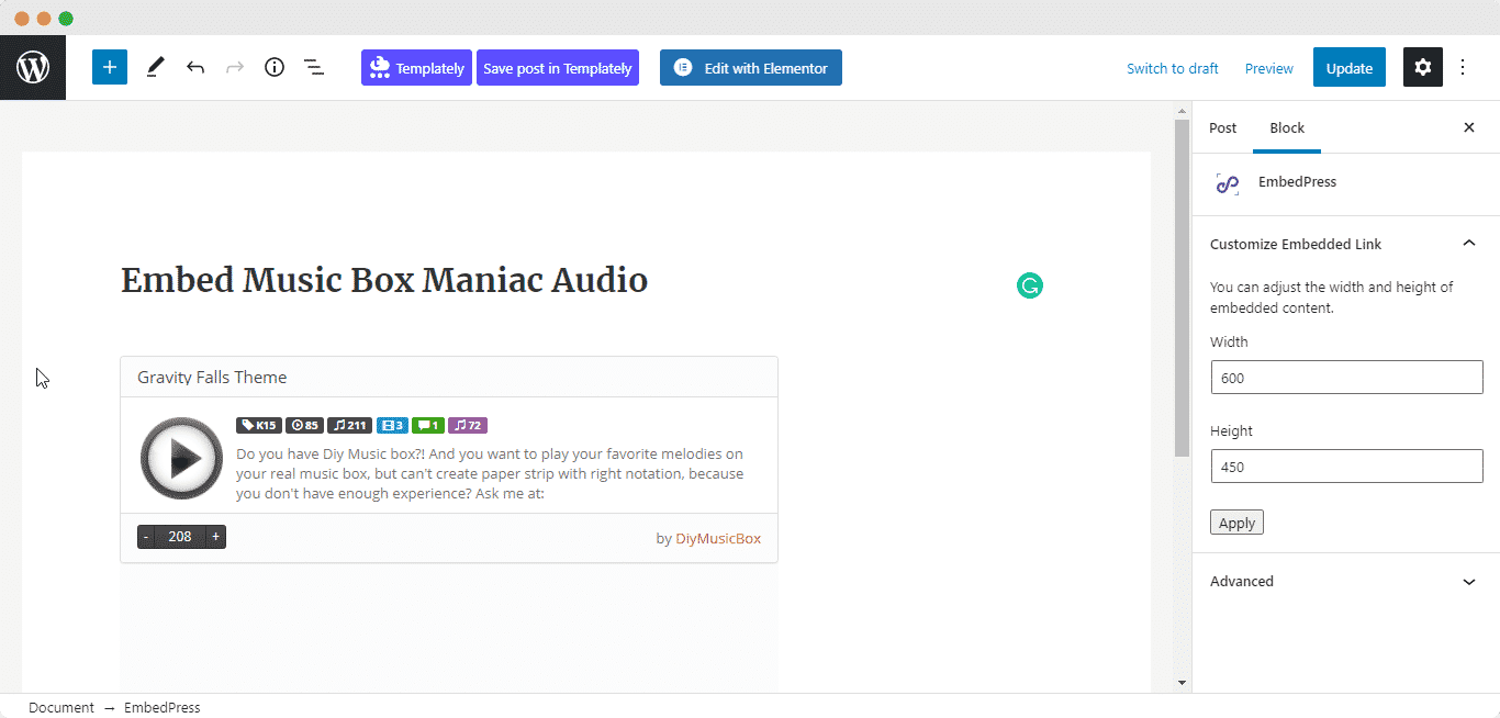 How To Embed Music Box Maniacs Melodies In WordPress