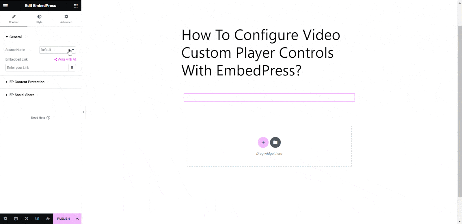How To Configure Video Custom Player Controls With EmbedPress? EmbedPress