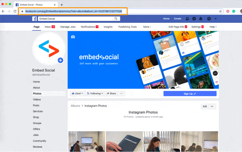 How to Find my Facebook Page Album URL?