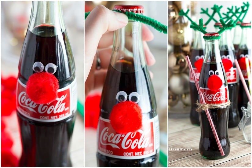 Cherry Coke Poke Cake and Easy Coke Bottle Reindeer Embellishmints