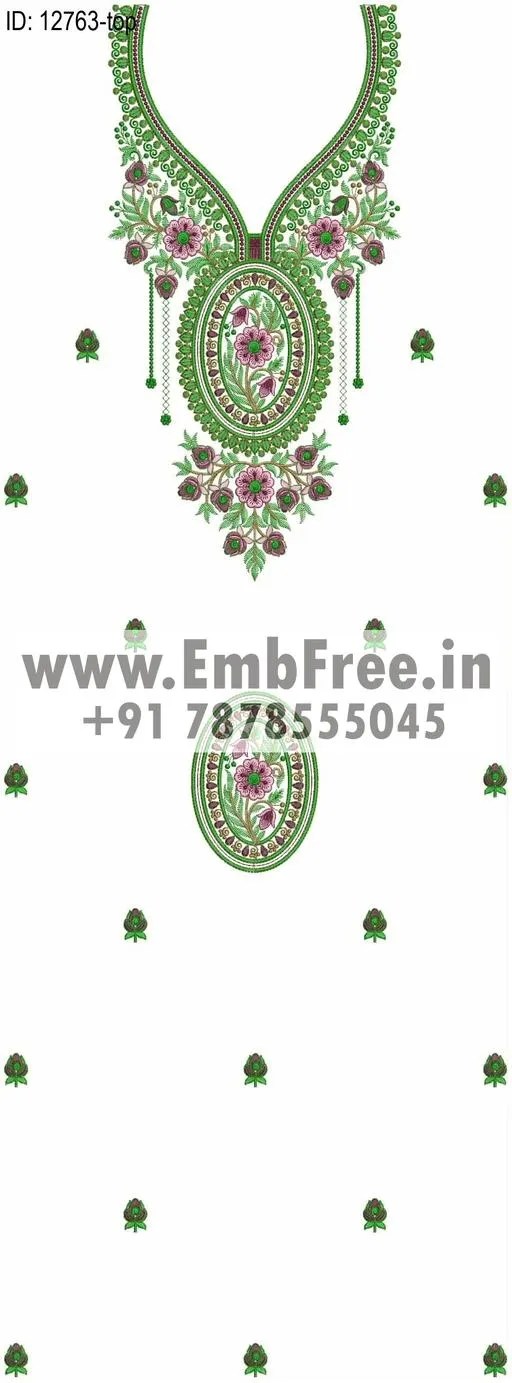 Download top dress embroidery designs ID12763 EmbFree