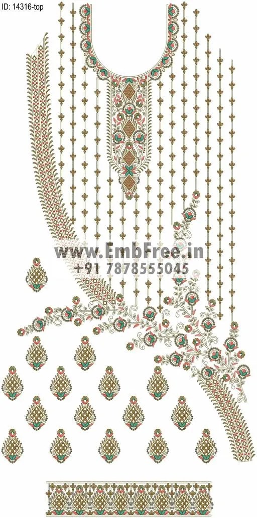 Download dress embroidery design ID14316 EmbFree