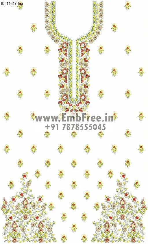 Download top dupatta dress embroidery design ID14647 EmbFree