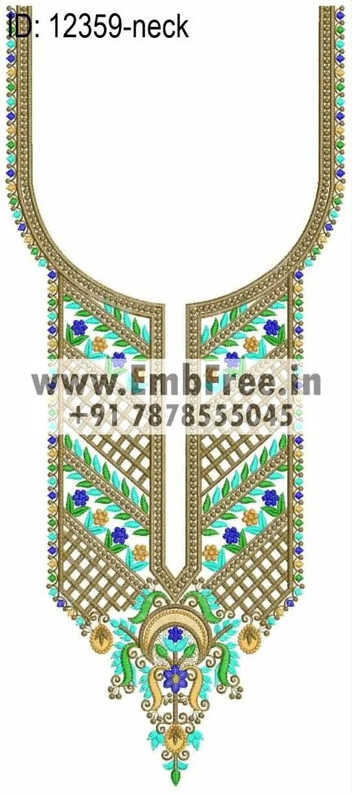 Download neck embroidery designs ID12359 EmbFree