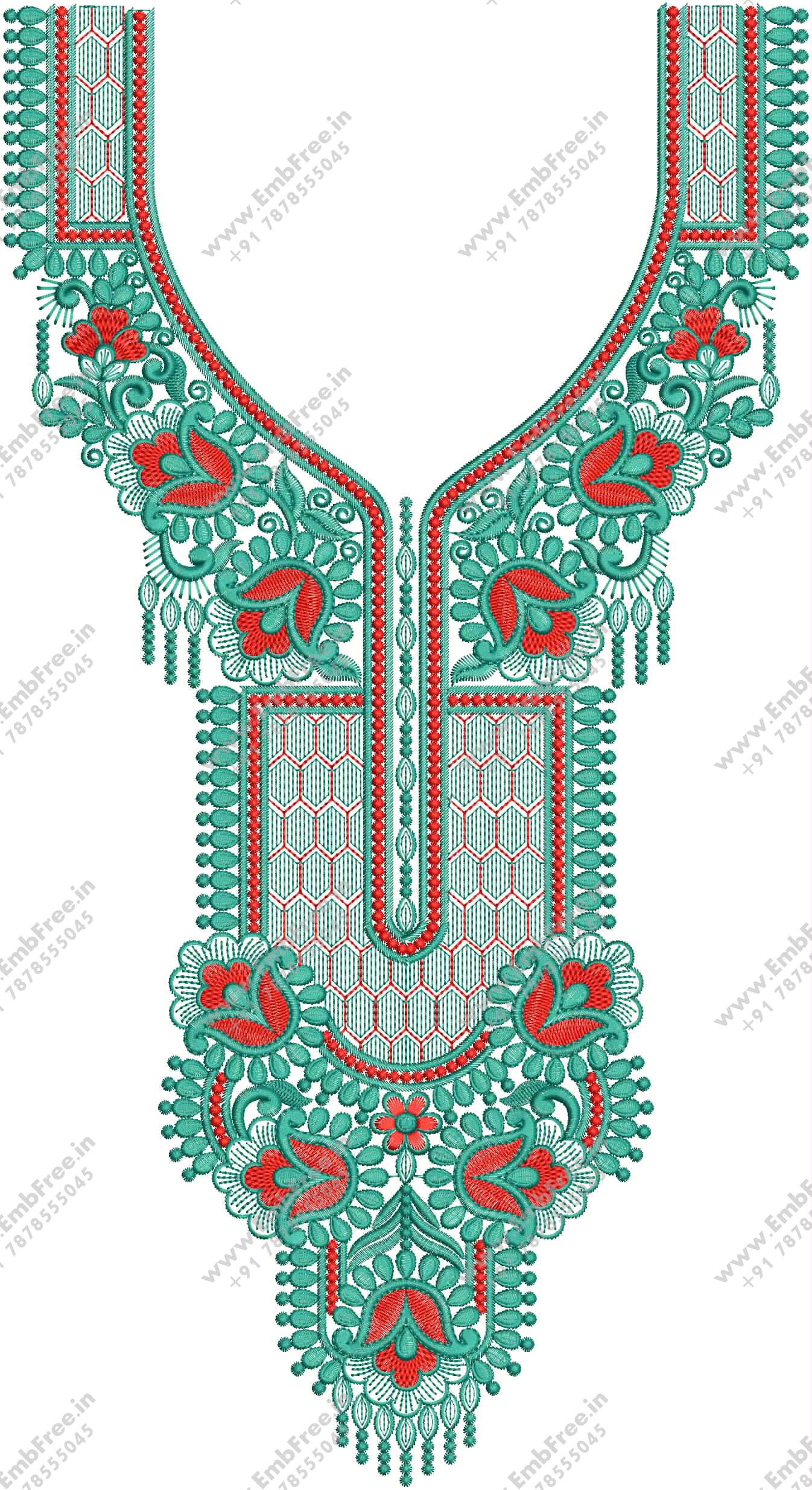 Download dress embroidery design neck embroidery design ID7312 EmbFree