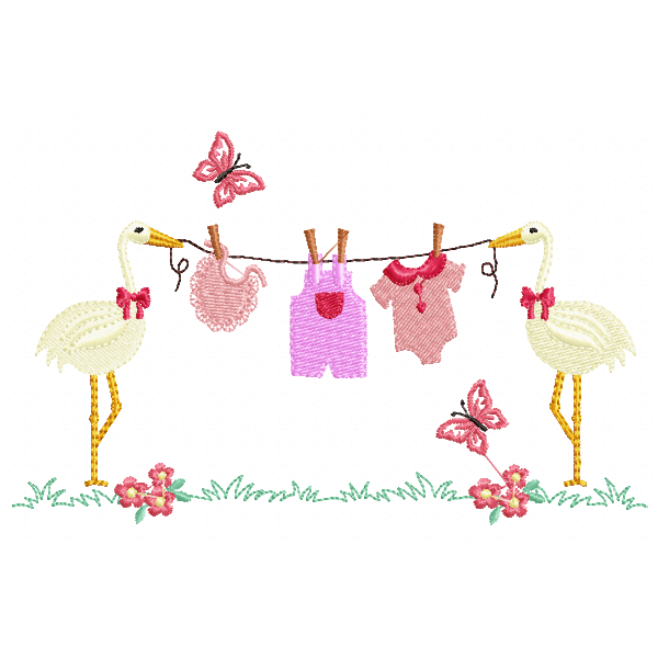 Clothesline Embroidery Design
