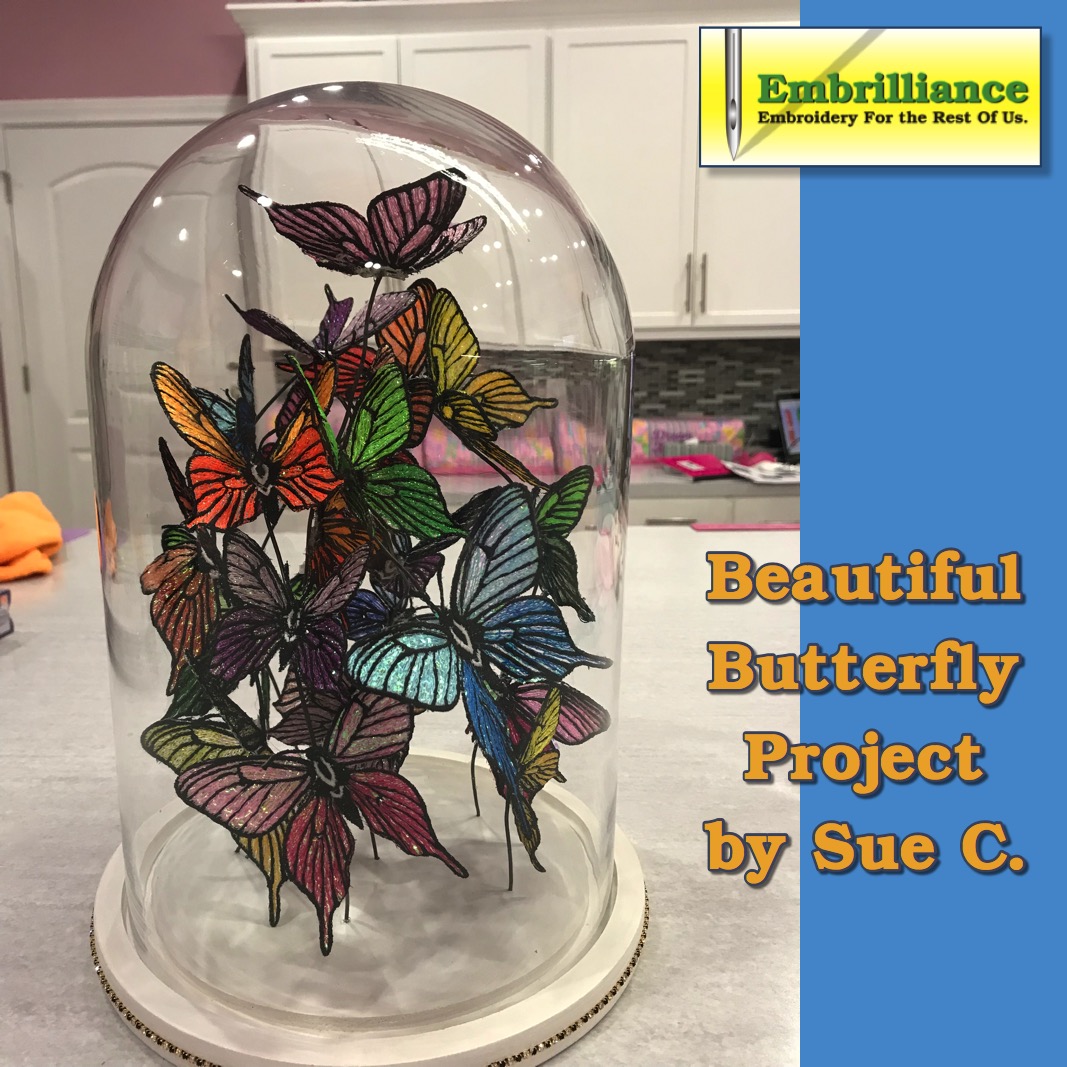 Free Mylar Butterfly Embroidery Project!