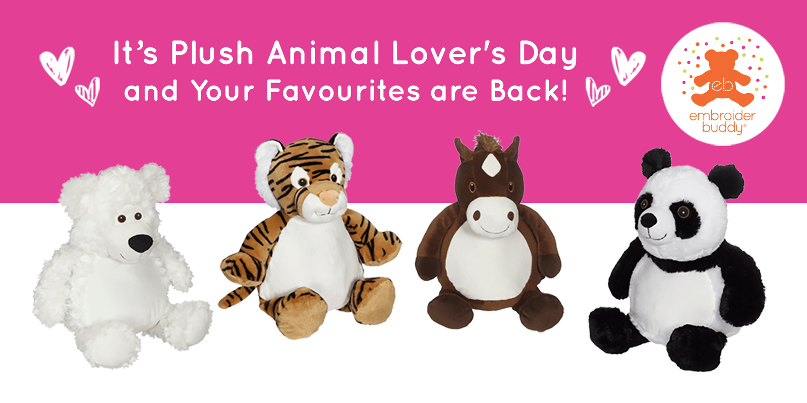 It’s Plush Animal Lover's Day and Your Favourites are Back! Embroider