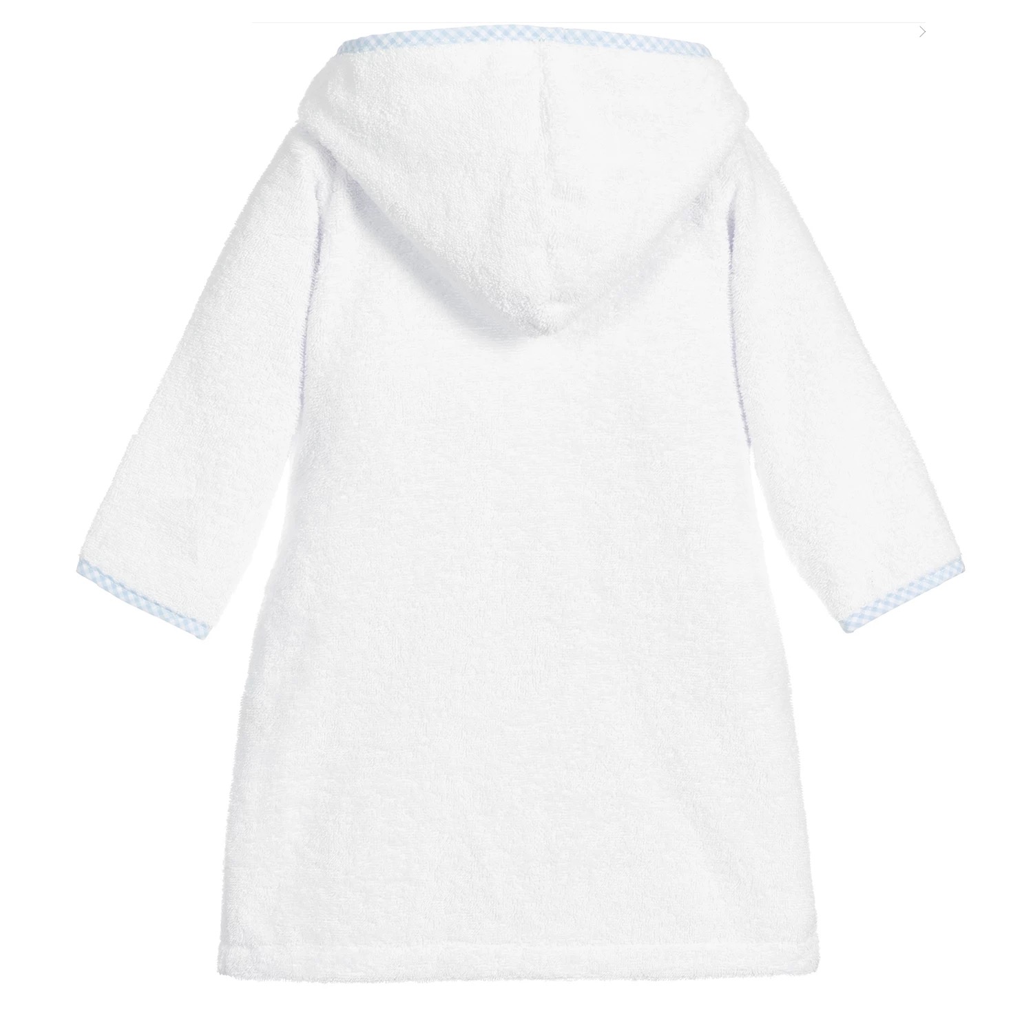 Gingham Trimmed Kids Robes Embroidery Aid