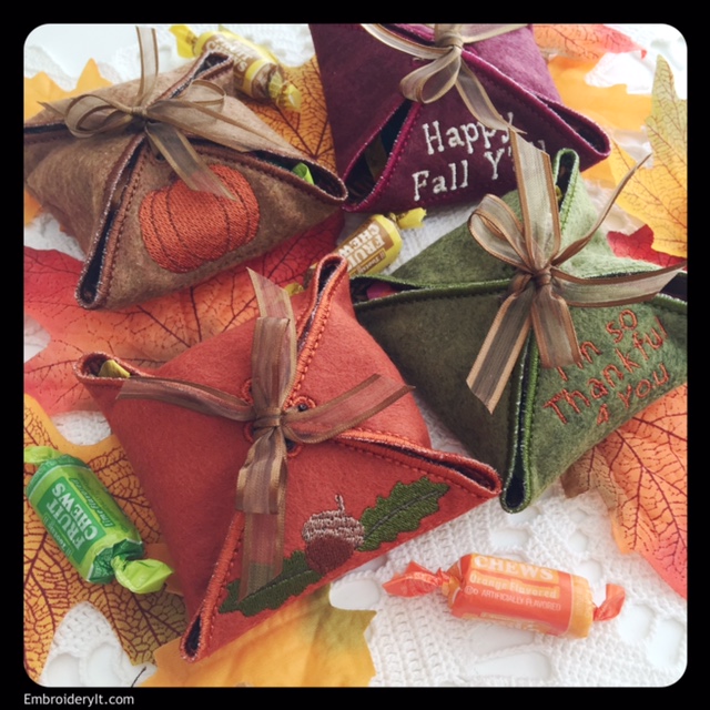 Machine Embroidered In The Hoop Fall Gift Box Set Embroidery It