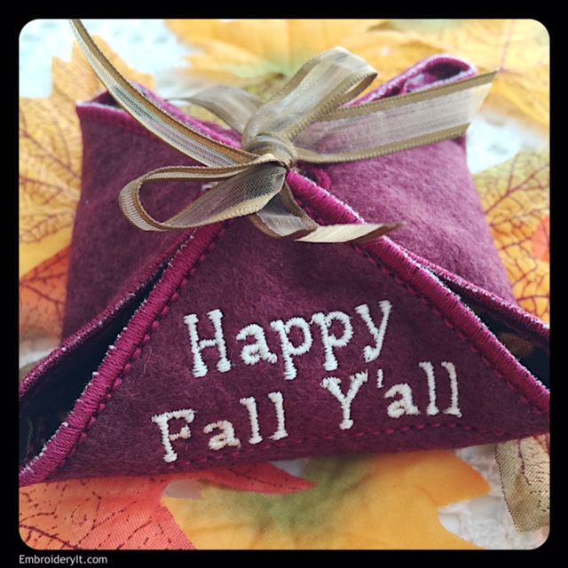 Machine Embroidered In The Hoop Fall Gift Box Set Embroidery It