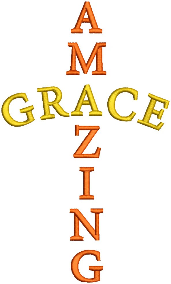 Amazing Grace Filled Machine Embroidery Design Digitized Pattern