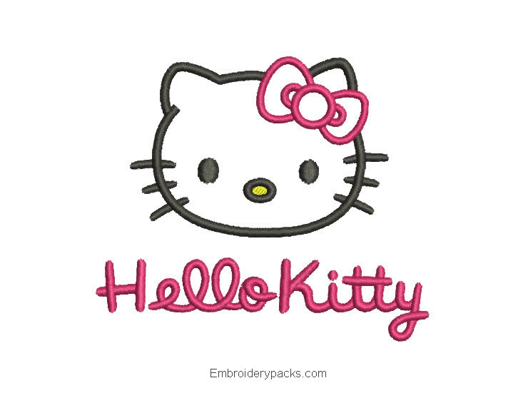 Hello kitty embroidery design Embroidery Designs Packs