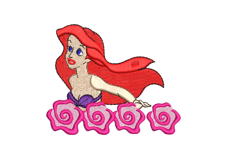 Disney Princess Ariel Embroidery Designs Embroidery Designs Packs
