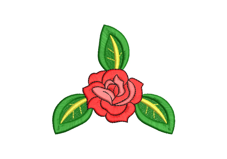 Embroidery Designs Roses with Green Branches Embroidery Designs Packs
