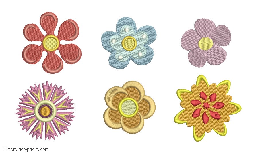 Embroidery Flower Design in Dst Format, Pes, Jef Embroidery Designs Packs
