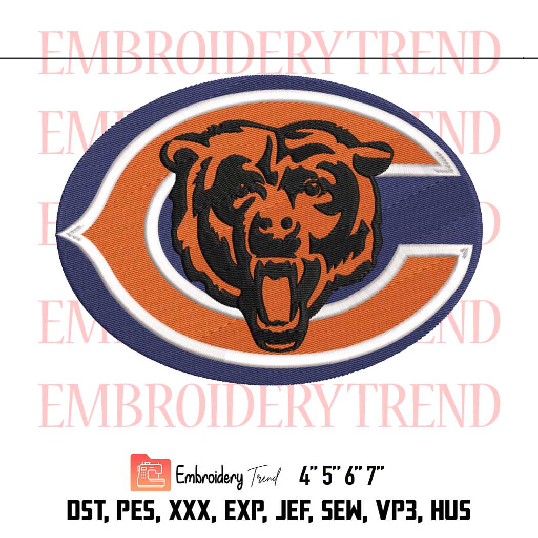 Chicago Bears Logo Embroidery Design File NFL Logo American