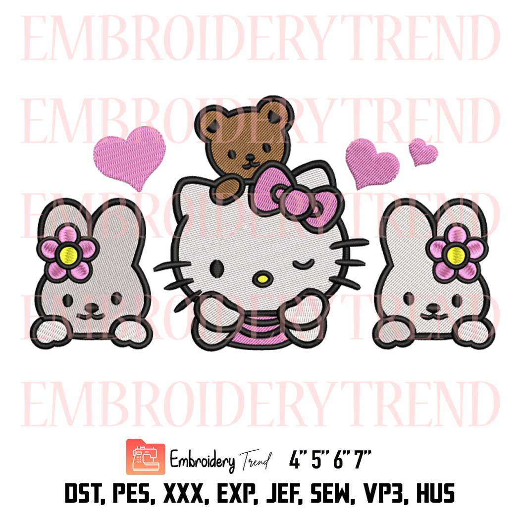 Cute Hello Kitty And Friends Embroidery Design, Hello Kitty Embroidery File