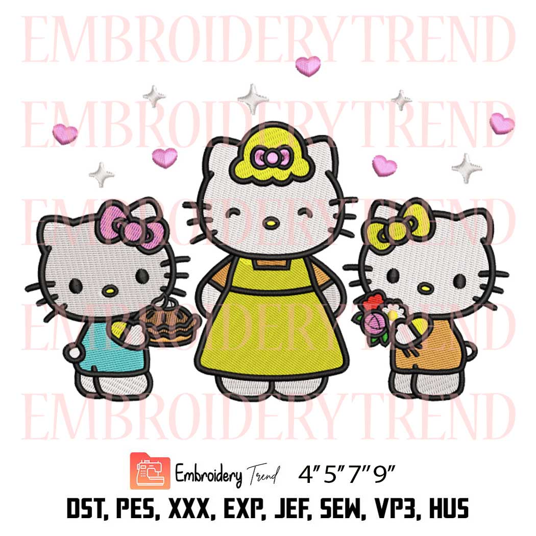 Hello Kitty Best Mom Embroidery Design Birthday Gift For Mom
