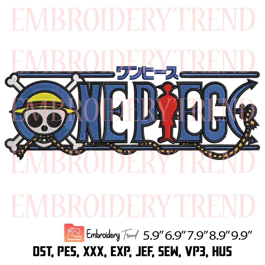 One Piece Logo Embroidery File Anime Machine Embroidery Design