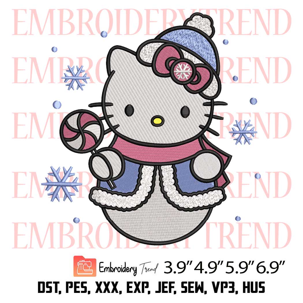 Hello Kitty Snowman Embroidery Design Hello Kitty Christmas