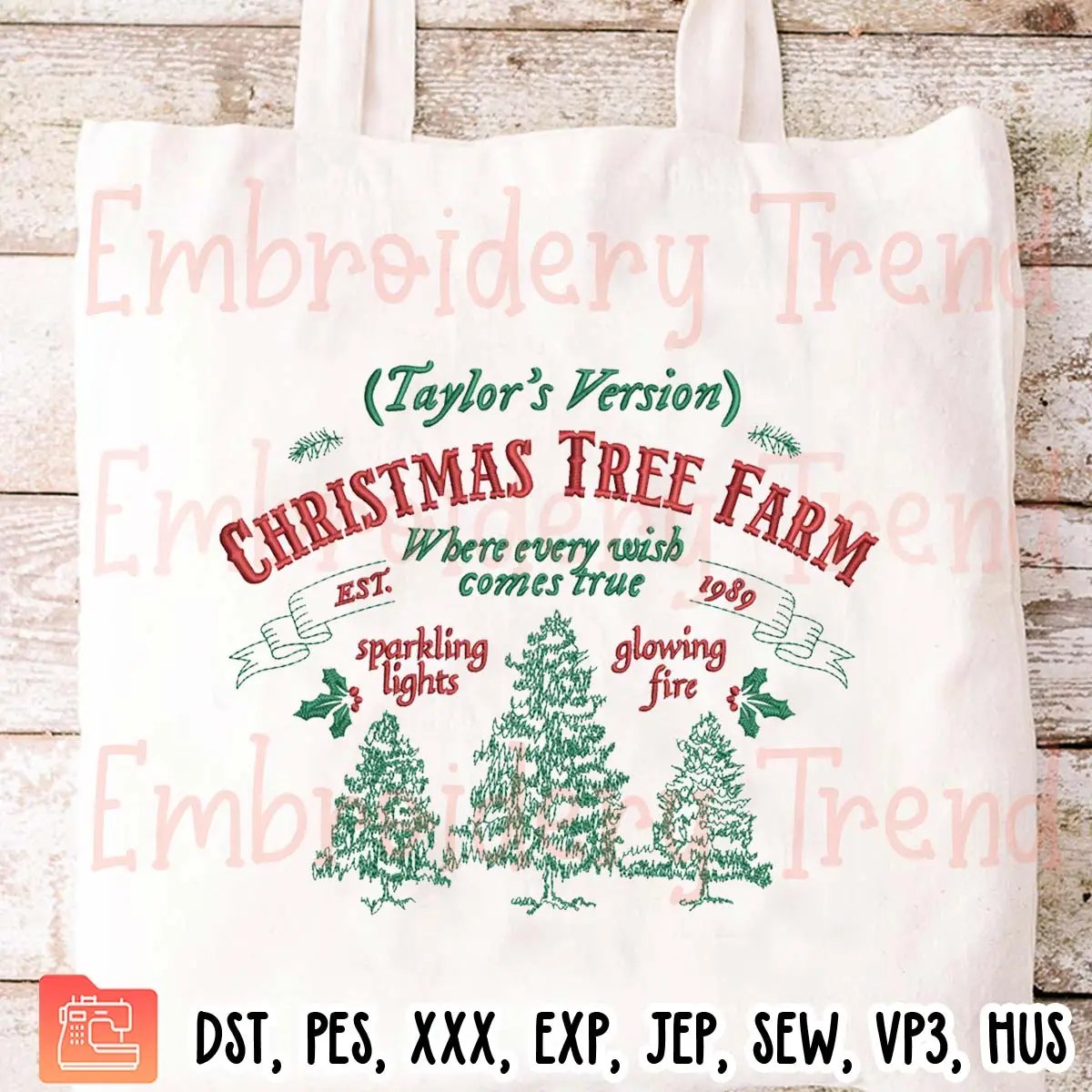 Taylor Version Christmas Tree Farm Embroidery Design, Taylor Swifts