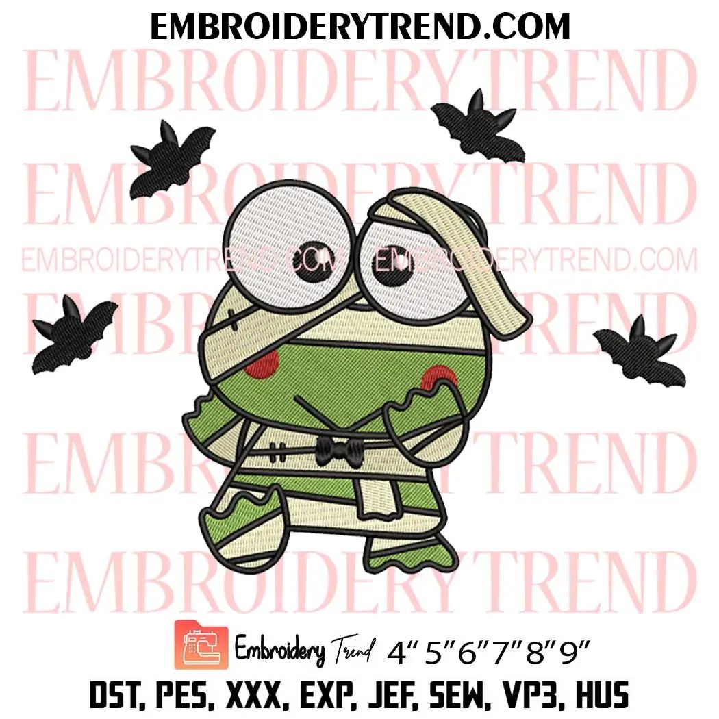 Keroppi Mummy Embroidery Design, Sanrio Halloween Machine Embroidery