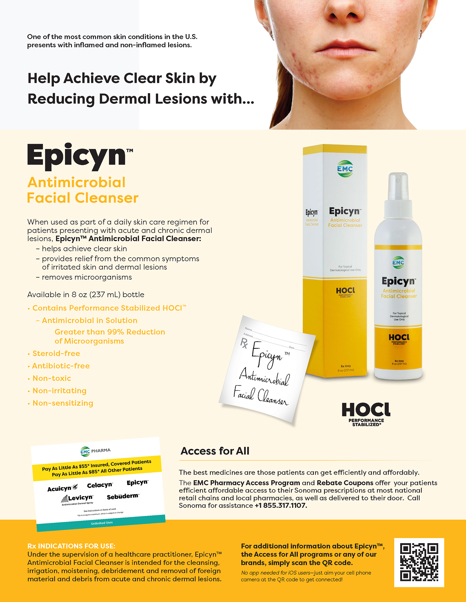 Epicyn Antimicrobial Facial Cleanser removes bacteria, clear skin