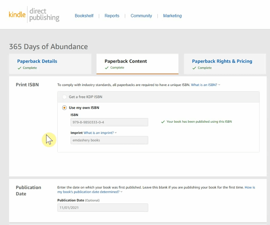 How to publish a paperback book on Amazon KDP