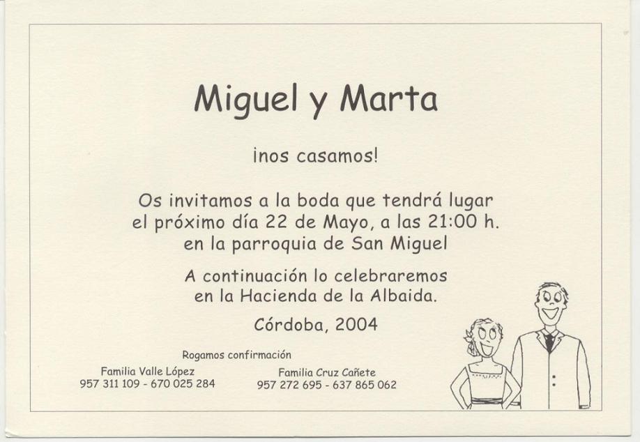Sucesos de una boda Abril 2004 Archivos