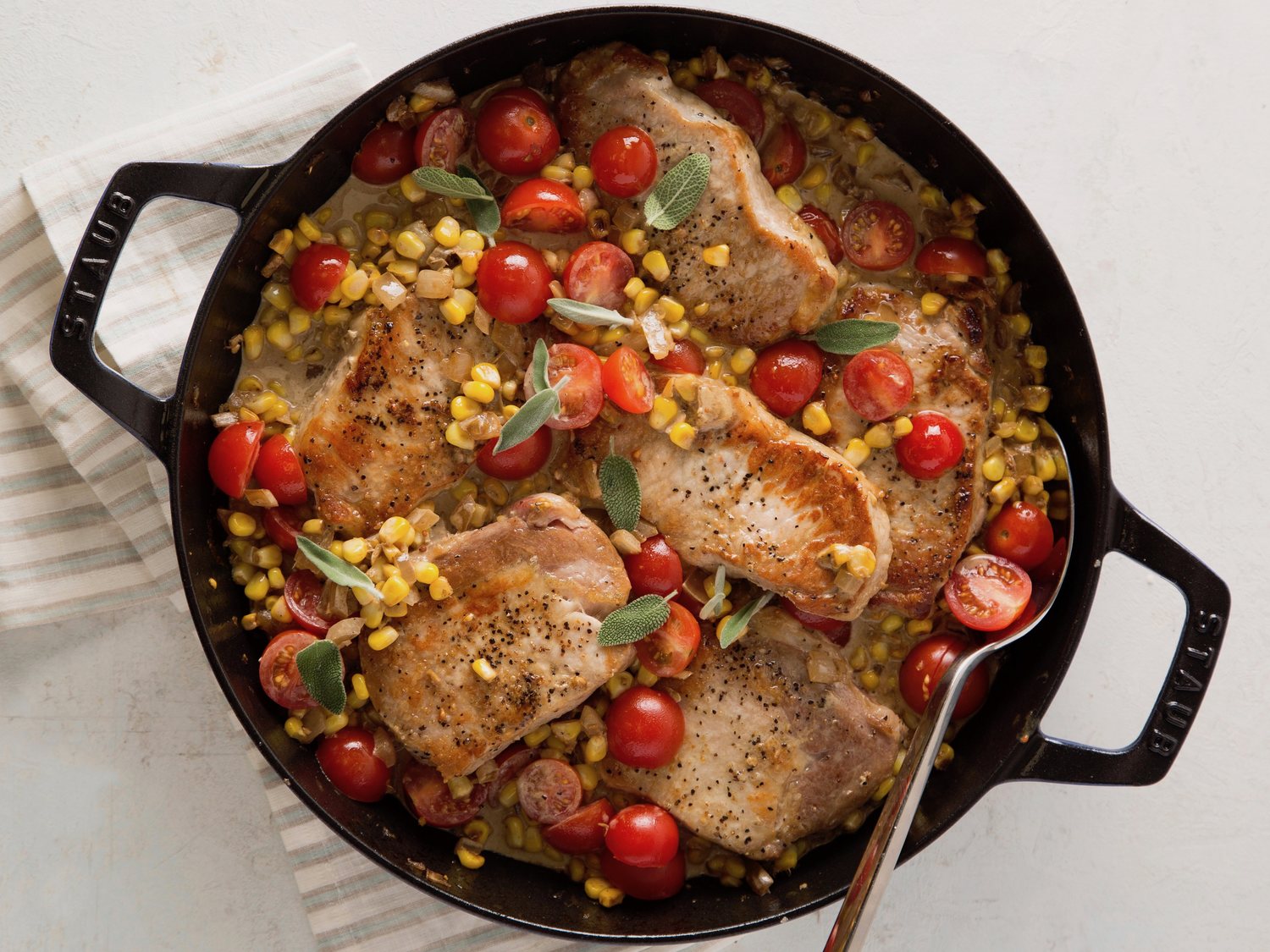 Pork Chops with Corn and Tomatoes