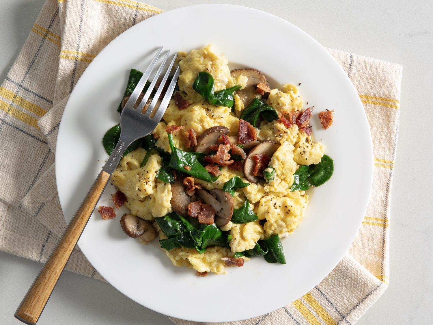 Bacon, Spinach, and Mushroom Eggs